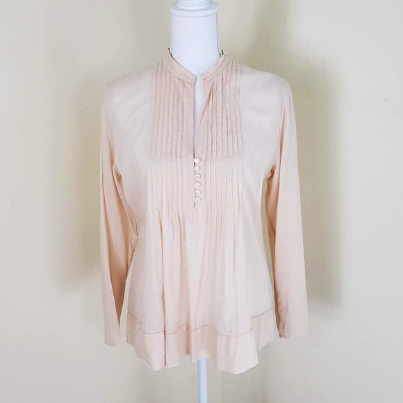 J. Jill Tops - J.Jill Pleated Sheer Pintuck Top Blush Pink Small